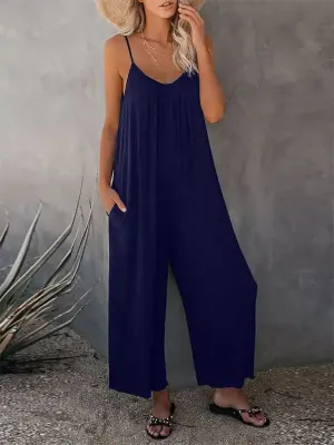 Women’s Solid Color Hot Short Jumpsuit